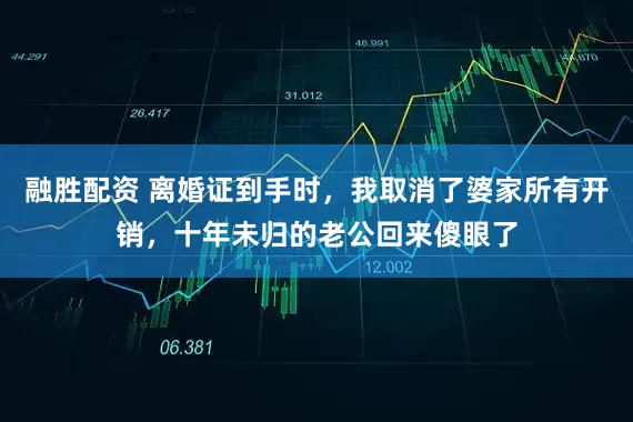 融胜配资 离婚证到手时，我取消了婆家所有开销，十年未归的老公回来傻眼了